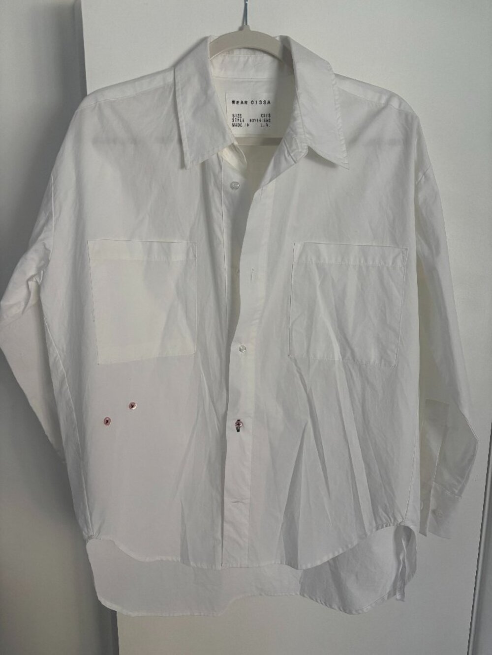 Cissa White Boyfriend Wrap Shirt
